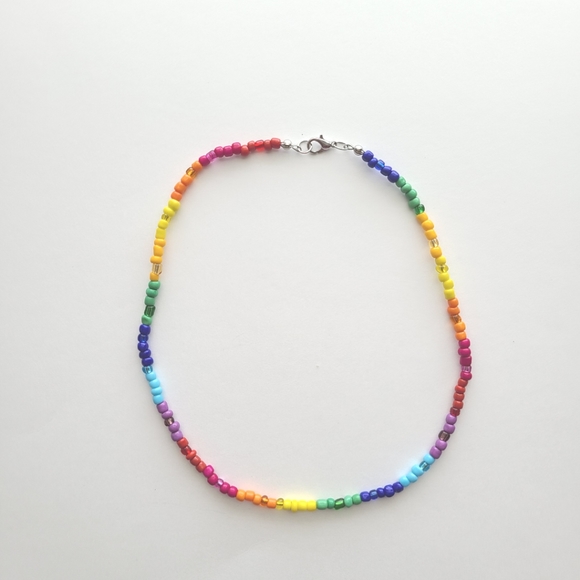 Rainbow Seed Bead Necklace - Picture 1 of 5